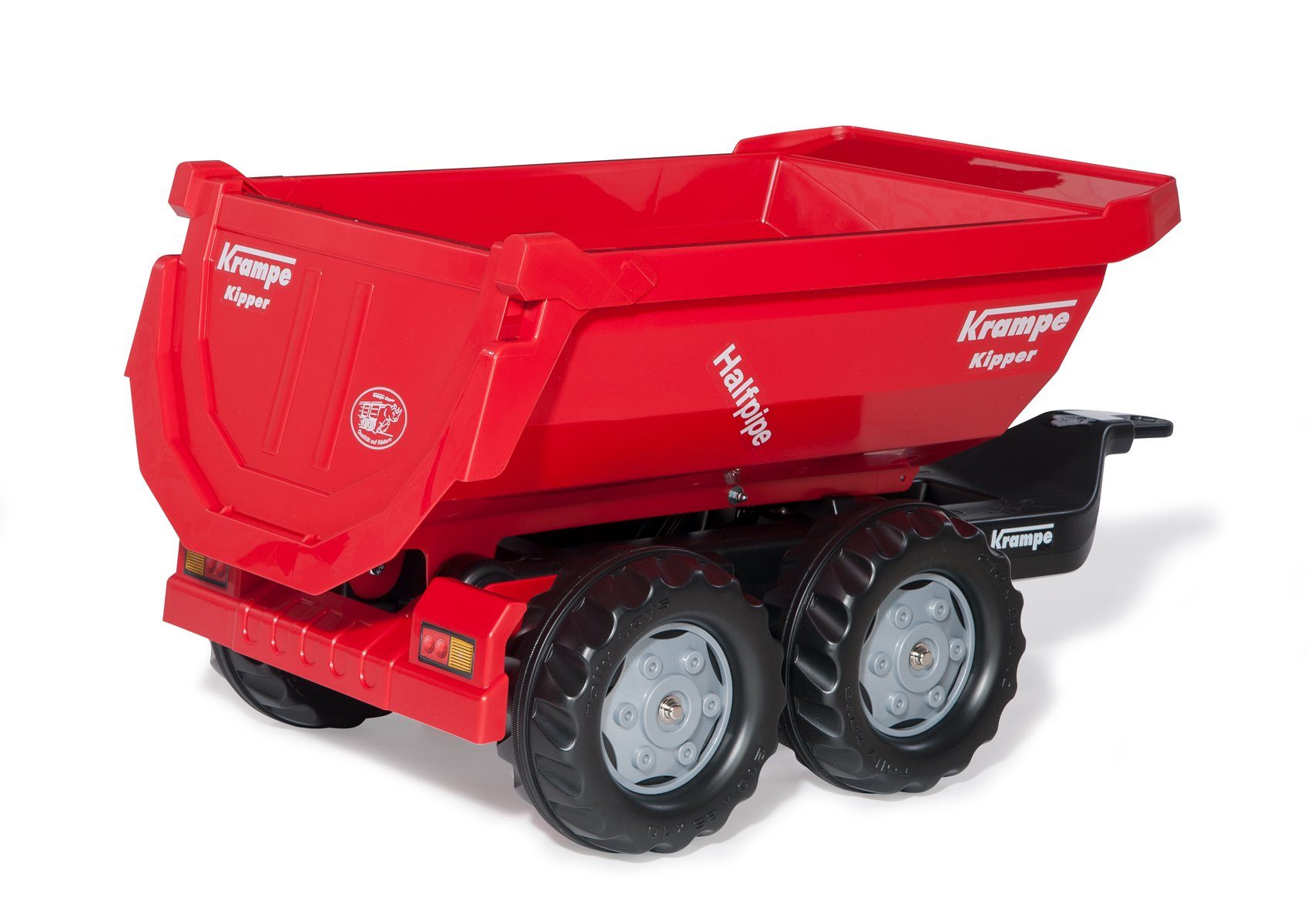Trettraktor Rolly Toys Anhänger Halfpipe Kipper rot 123230 Tandemachser