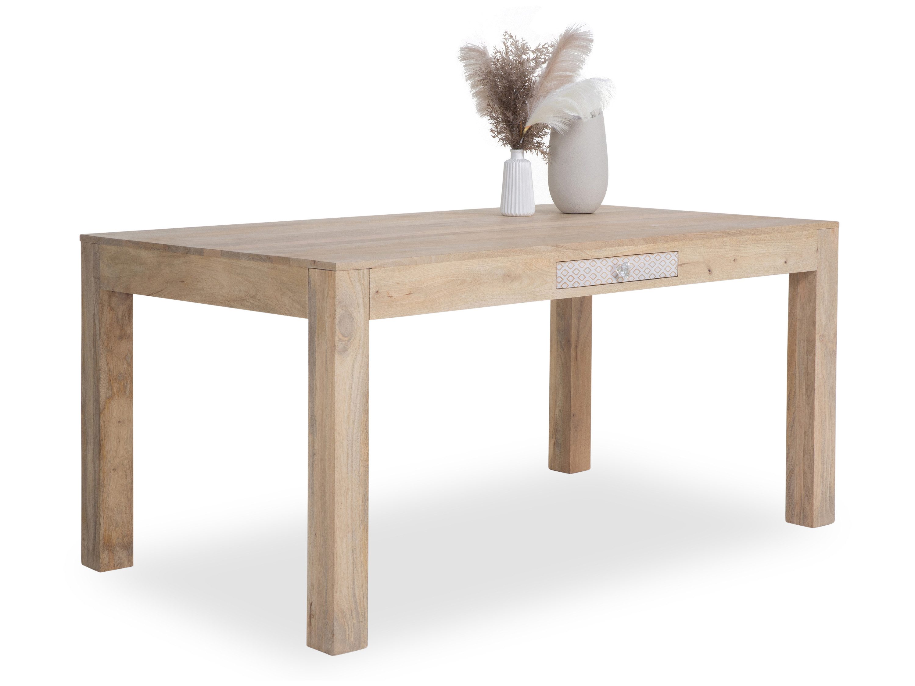 SANSIBAR LIVING Esstisch Esstisch SANSIBAR AMRUM BHT 160x76x90 cm braun Esszimmertisch