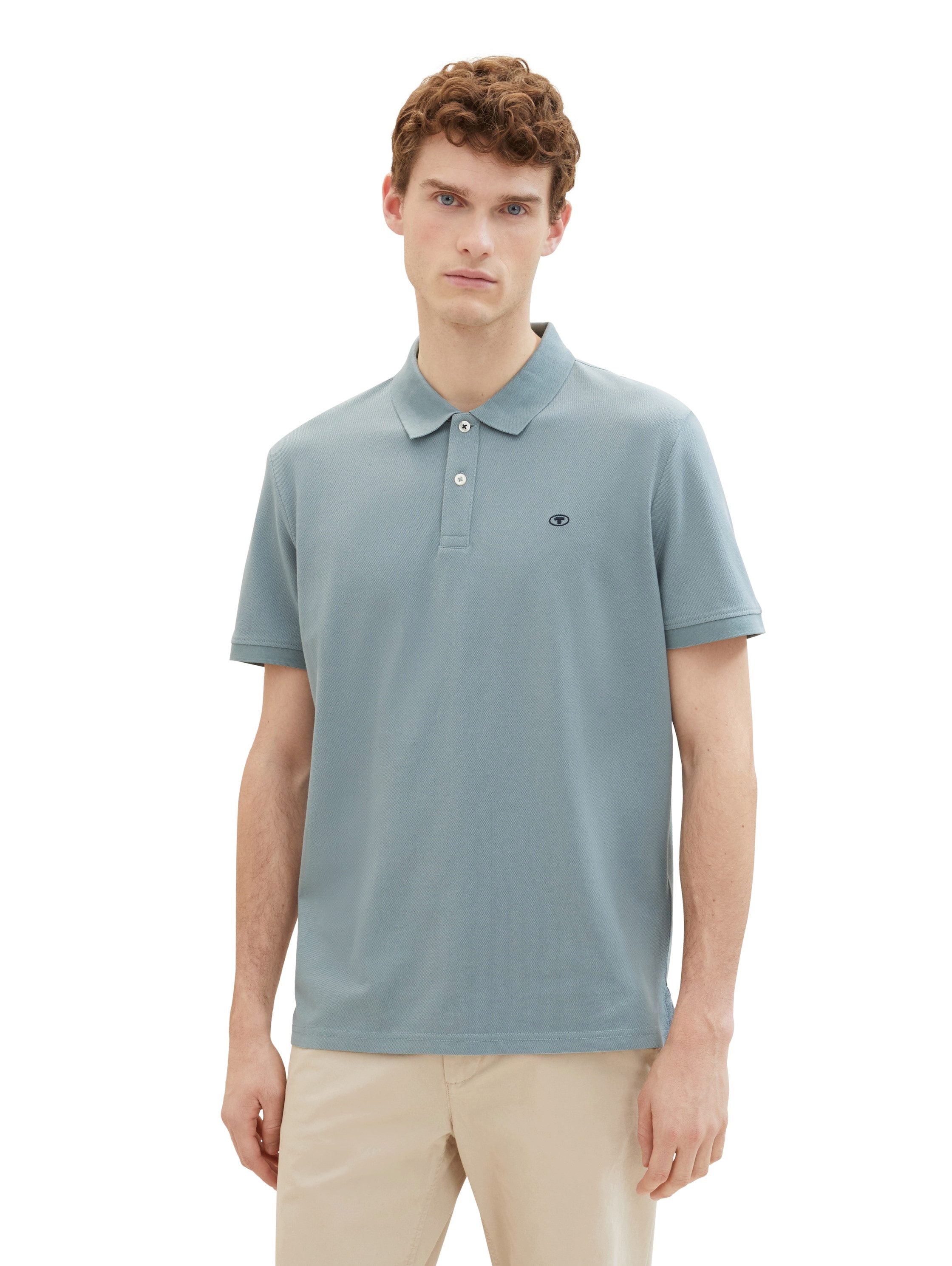 TOM TAILOR Poloshirt mit Knopfleiste und Logo