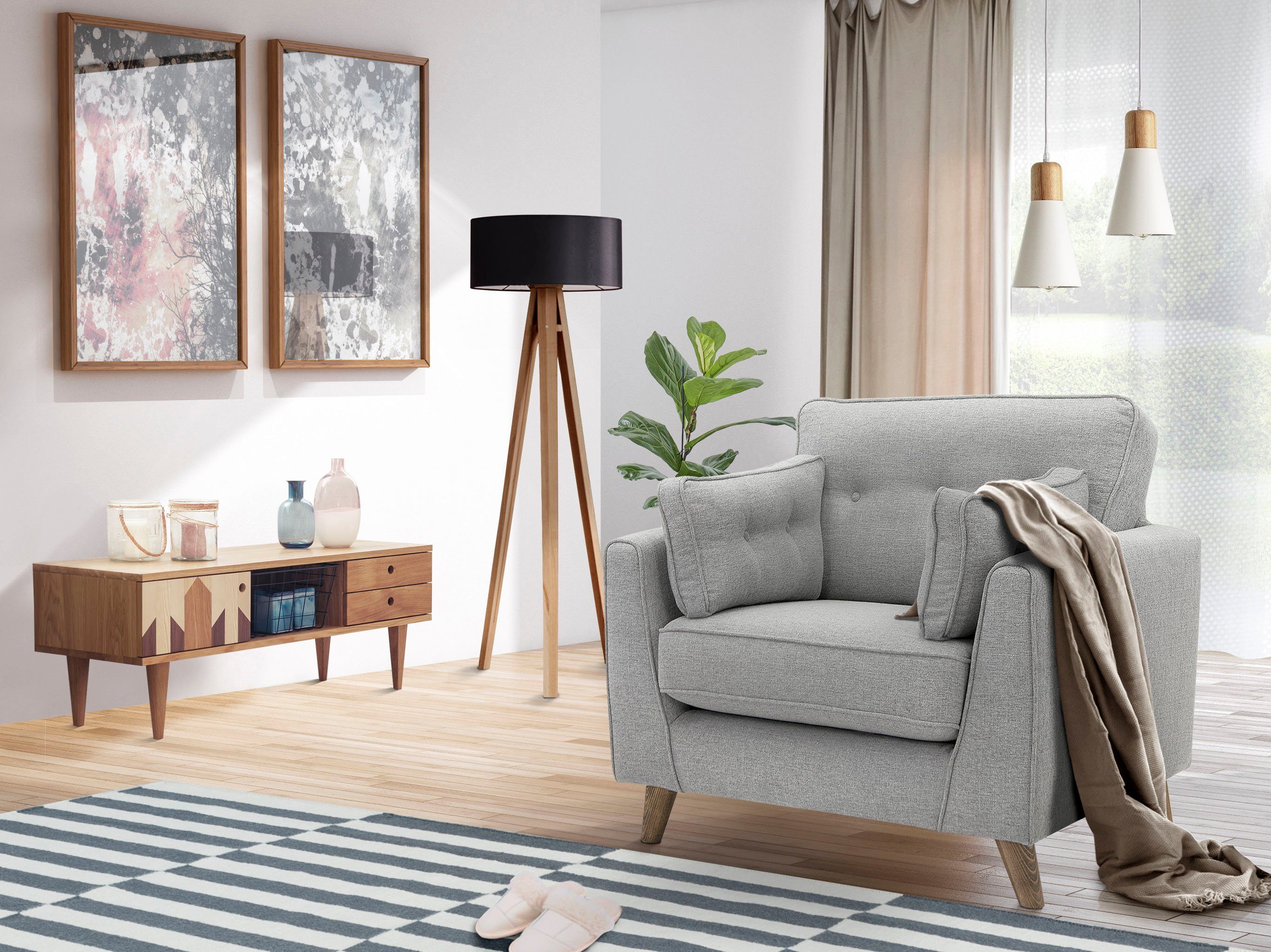 Home affaire Sessel Copenhagen, feiner Keder, günstig online kaufen