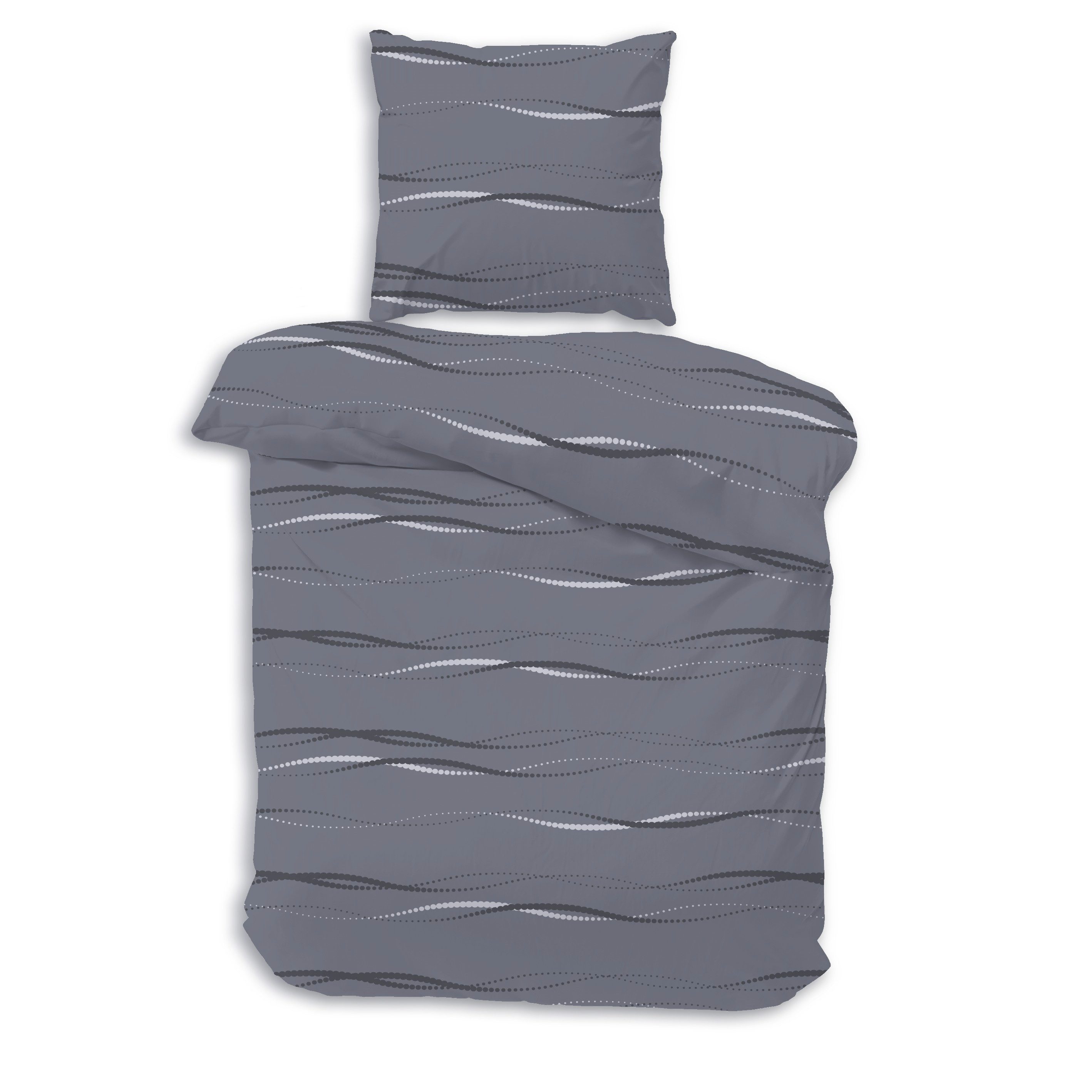 Bettwäsche Premium Biber Bettwäsche 135x200 oder 155x220 cm, Anthrazit