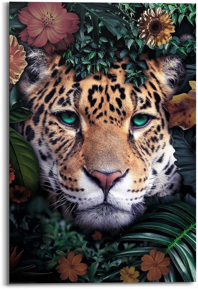 Blumenkranz - Jungle (1 - Wandbild Reinders! Farbenfroh, Leopard Wandbild Leopard St)