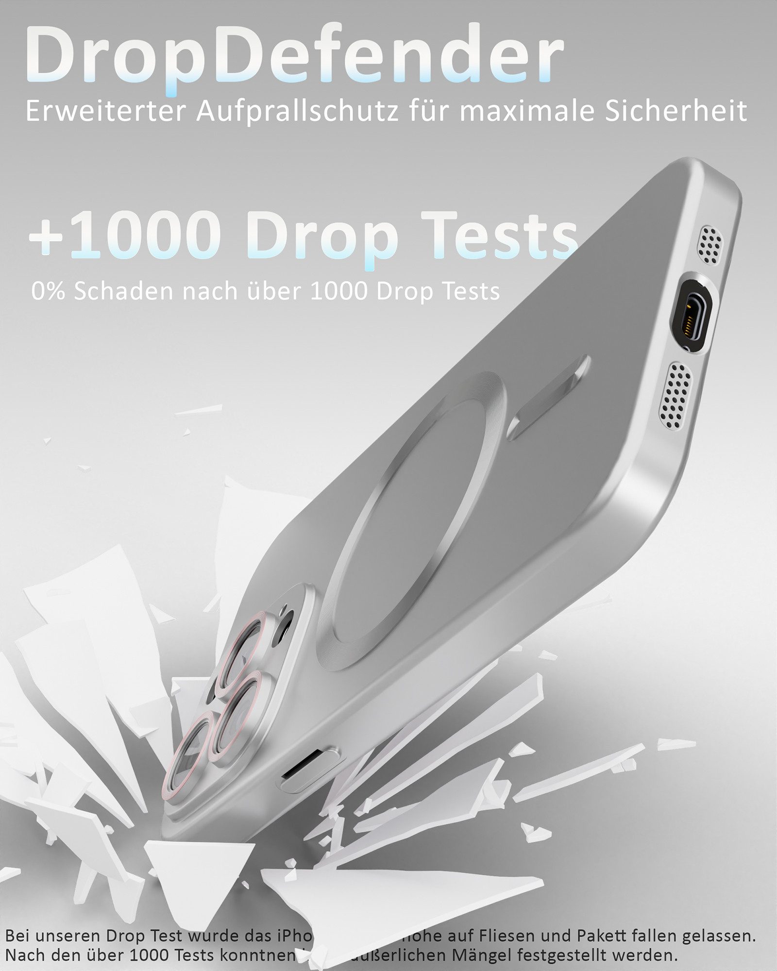 GreenHec Handyhülle Hülle iPhone 16 15 14 13 Pro Max Plus Slim MagSafe Case Dünn Handy 7 Zoll, Cover Bumper Schutzhülle Blau Silber Grau Rose Kameraschutz