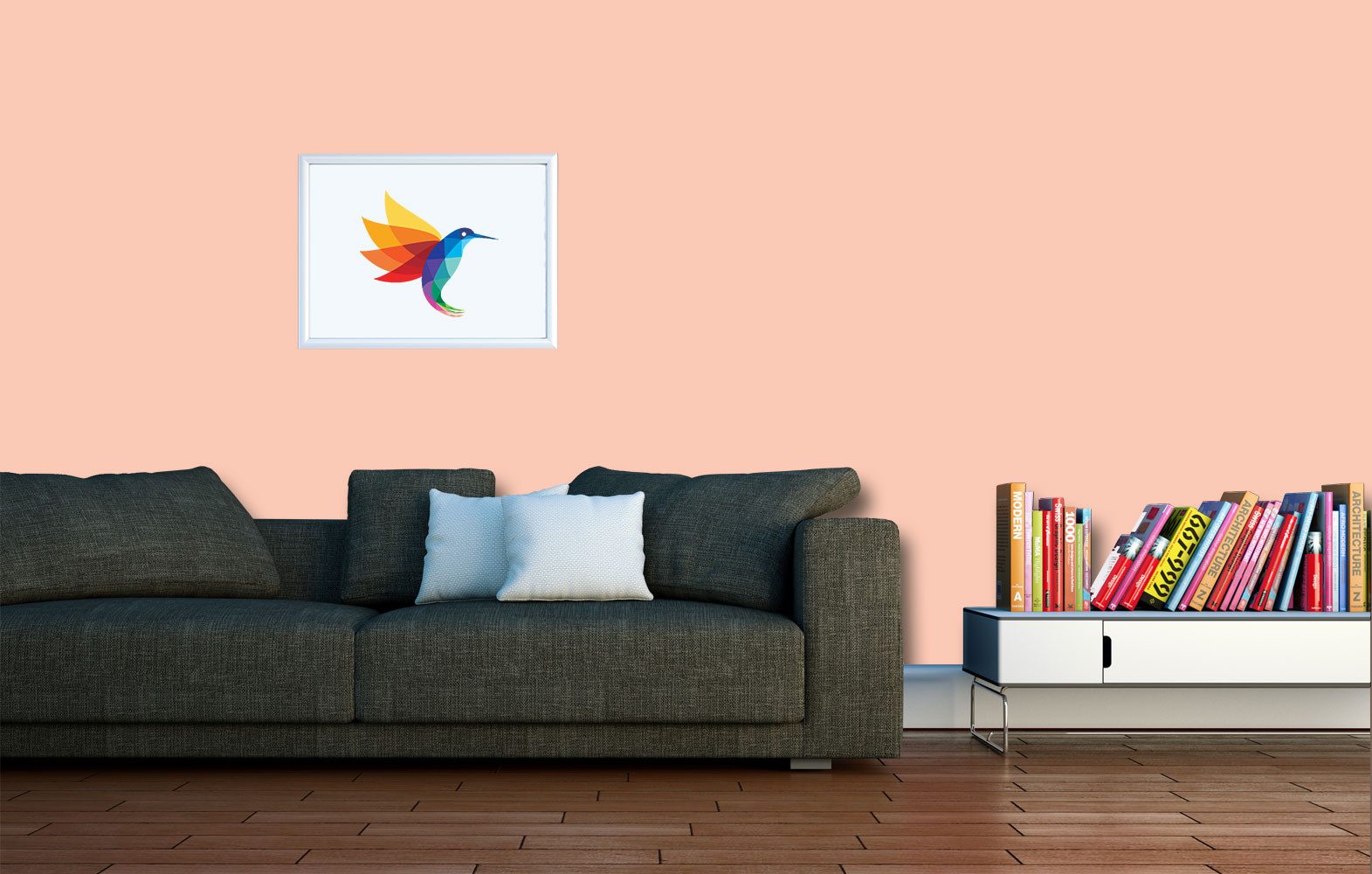 RyFo Colors Wand- und Deckenfarbe Manufakturweiß Orangetöne,1 L reicht für ca. 8 m², Deckkraft-/Nassabriebklasse 1, matt, atmungsaktiv, für Innenräume