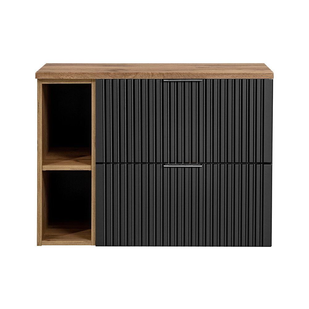 Lomadox Waschbeckenschrank ADELAIDE-56-BLACK schwarz matt, Front günstig online kaufen