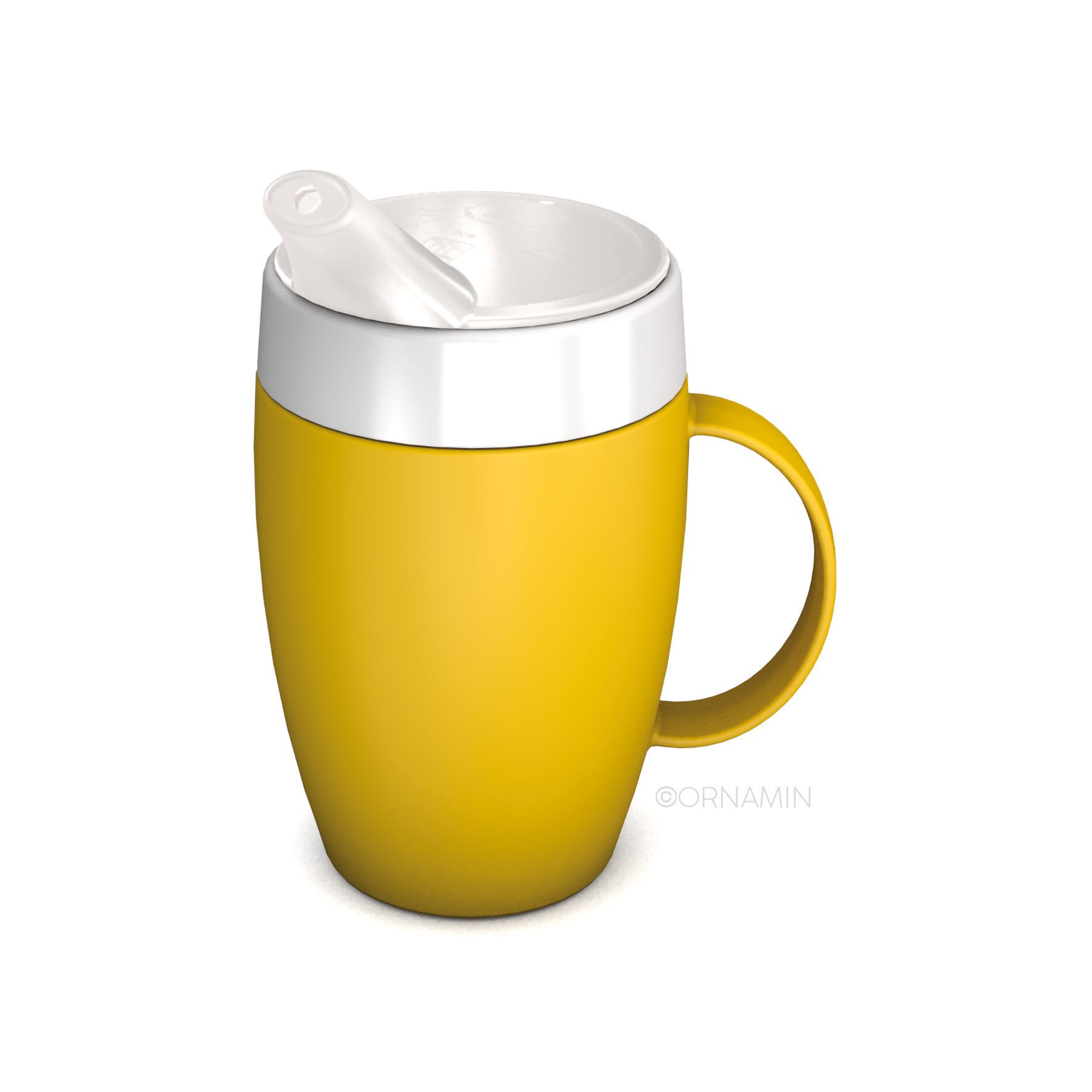 Ornamin Schnabelbecher Becher mit Trink-Trick mit Schnabelaufsatz/Trinkaufsatz, Qualitätskunststoff, Trink-Trick I Trinkhilfe I bruchstabil I Made in Germany