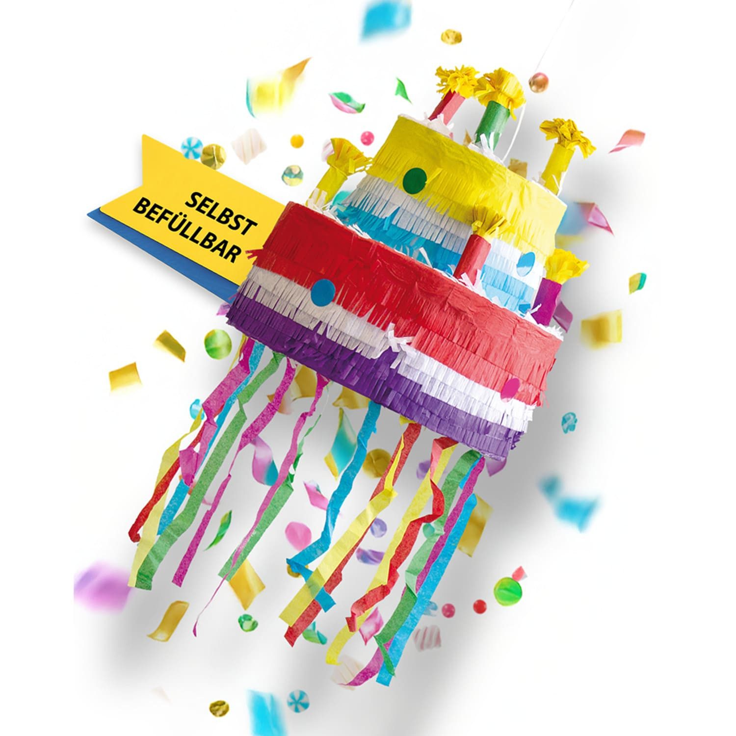 Party Factory Pinata Geburtstagstorte Piñata Schlagspiel Torte Pinata Party Kinderspiel, stabil
