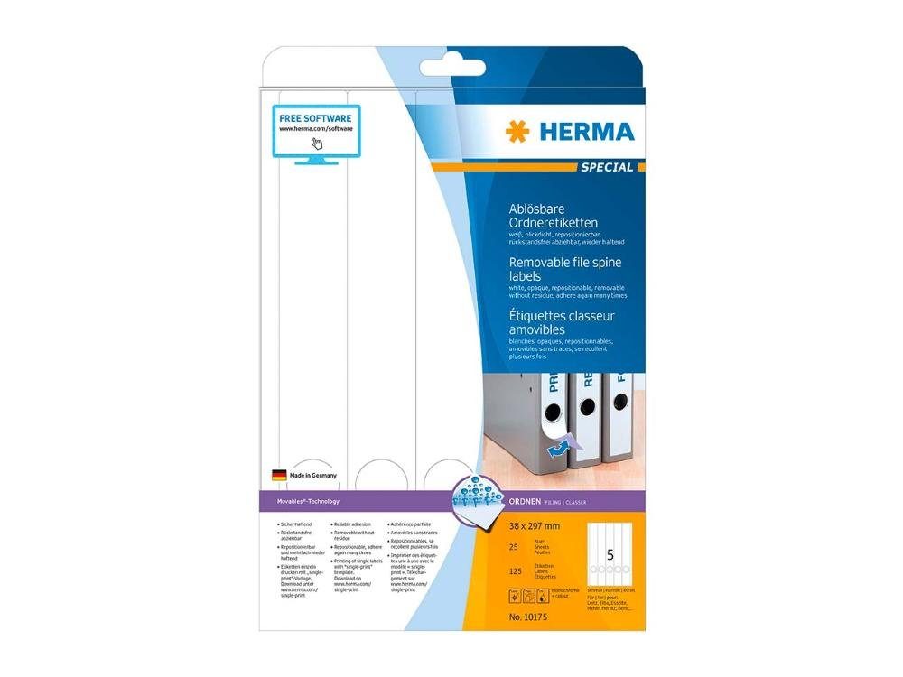 HERMA Aktenordner 125 HERMA Ordnerrückenschilder 38 x 297 mm