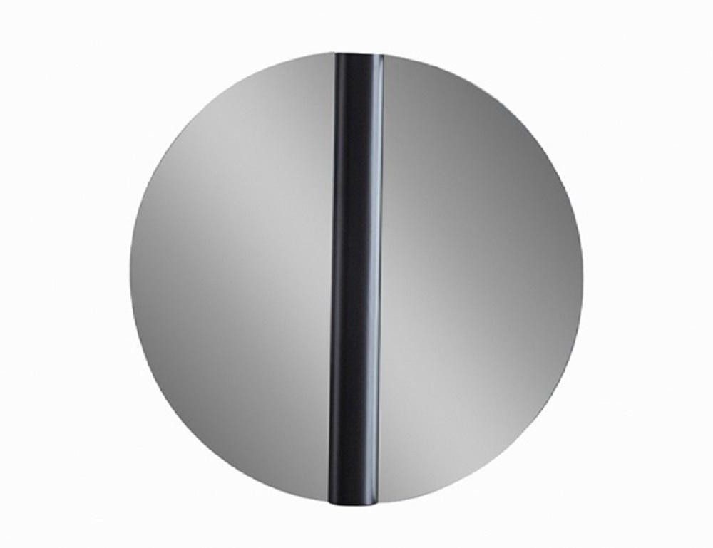 Xlmoebel Wandspiegel Schwarzer runder Wandspiegel im modernen Design aus Glas und, Made in Europa