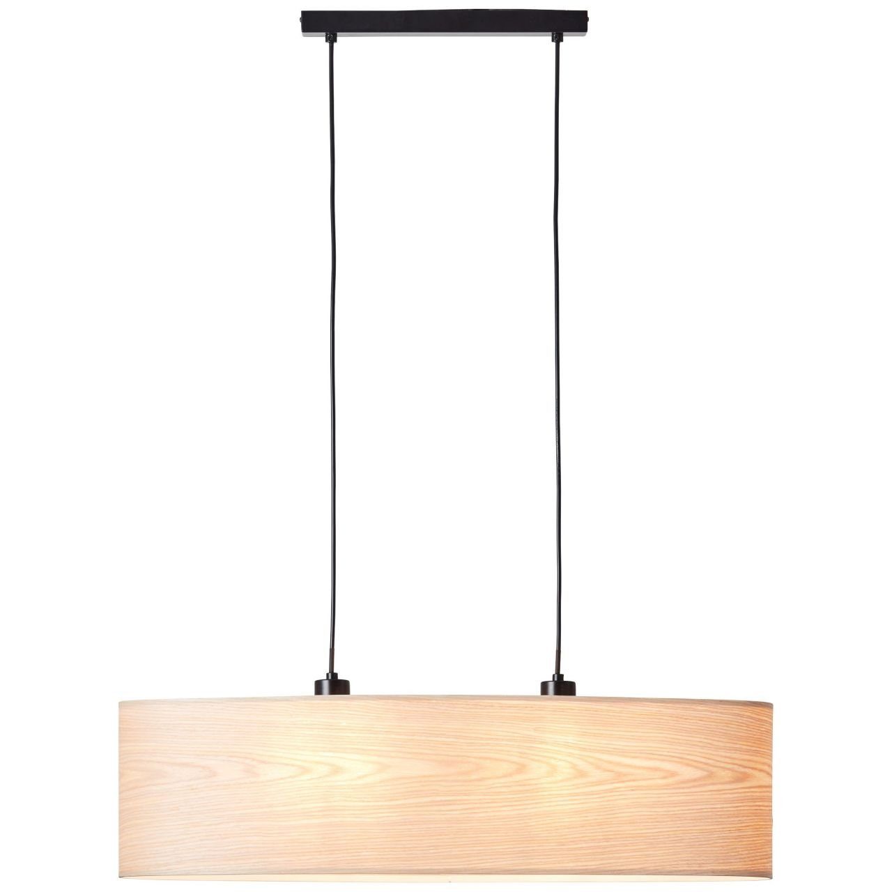 Brilliant Pendelleuchte Romm, Lampe, Romm Pendelleuchte 2flg oval holz hell/ schwarz, 2x A60, E27, 52