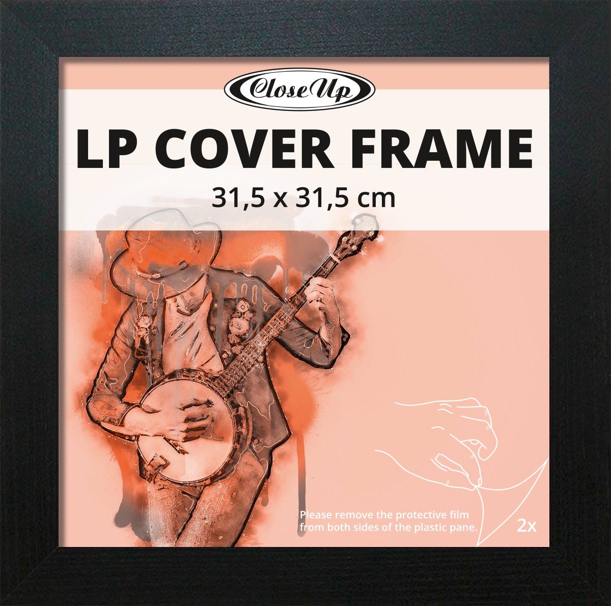 Bilderrahmen 31,5 x (31,5 Rahmen cm) Cover Up LP Close Album