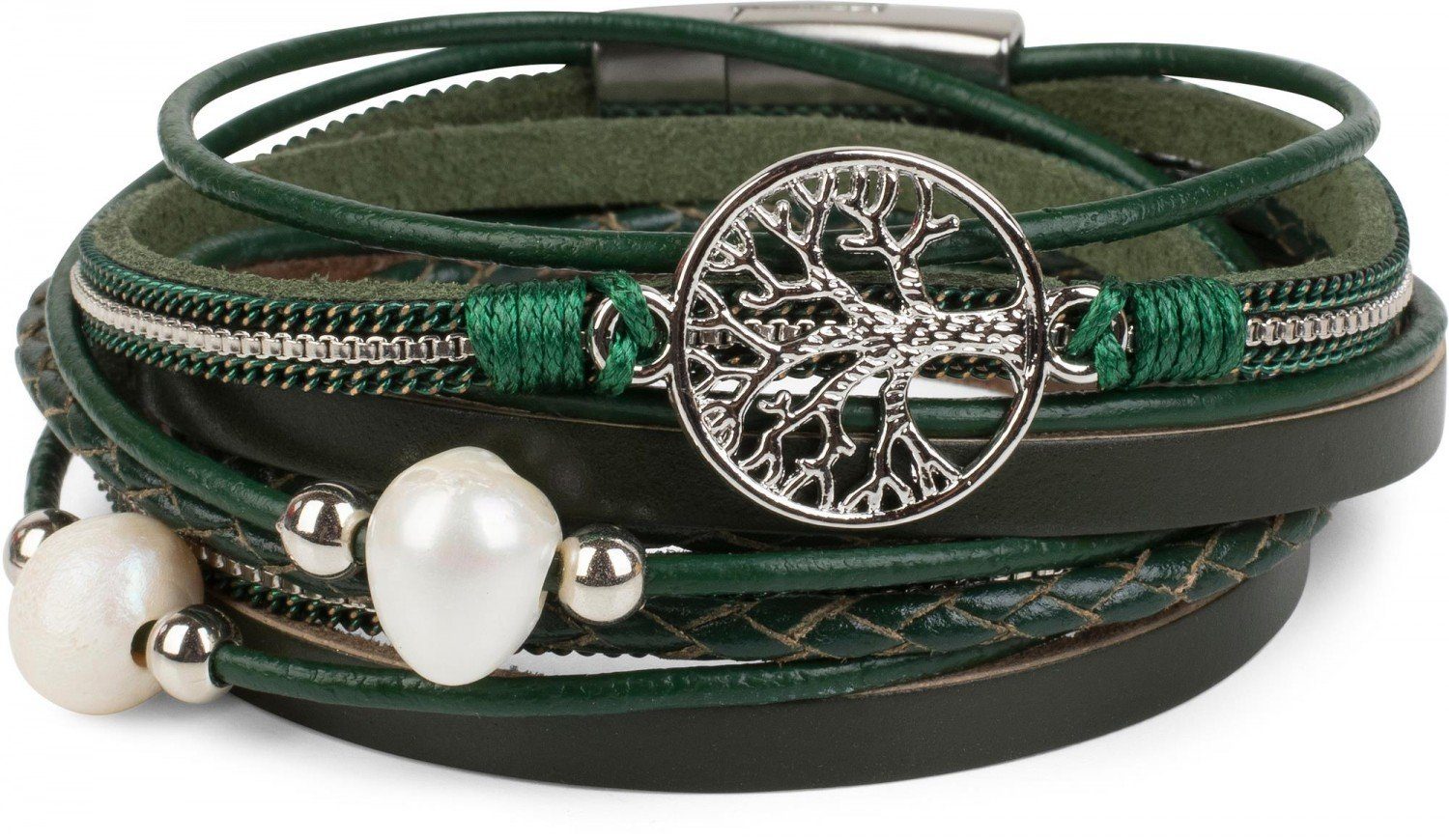 styleBREAKER Wickelarmband Wickelarmband mit Perlen, Kette günstig online kaufen