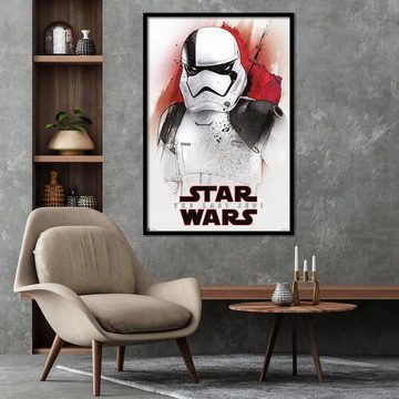 Close Up Poster Star Wars Episode 8 Poster Stormtrooper Watercolour 61 x