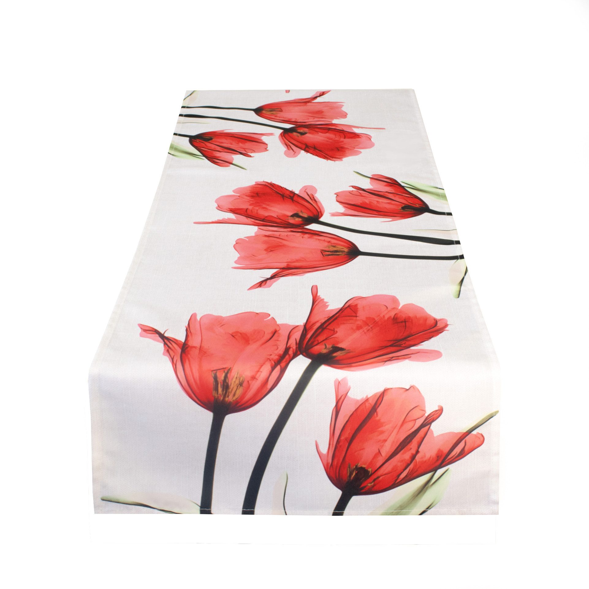 Delindo Lifestyle Tischläufer Tulpen, modern bedruckte Motiv Tischdecke für günstig online kaufen