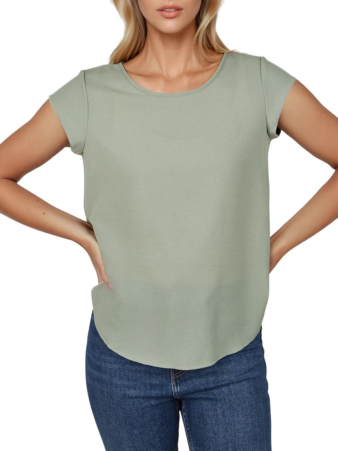 ONLY T-Shirt Damen Top ONLVIC Regular Fit (Vorteilspack, 2-tlg) Basic Kurzarm Tee Shirt mit Rundhalsausschnitt – Bild 5 von 5