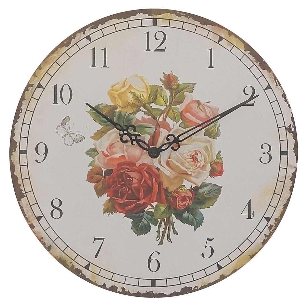 abc HOME Wanduhr, mit Motiv, Rosen, günstig online kaufen