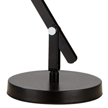 etc-shop Schreibtischlampe, LED-Leuchtmittel fest verbaut, Warmweiß, Tischlampe verstellbar schwarz Tischleuchte rund Lampen Esszimmer