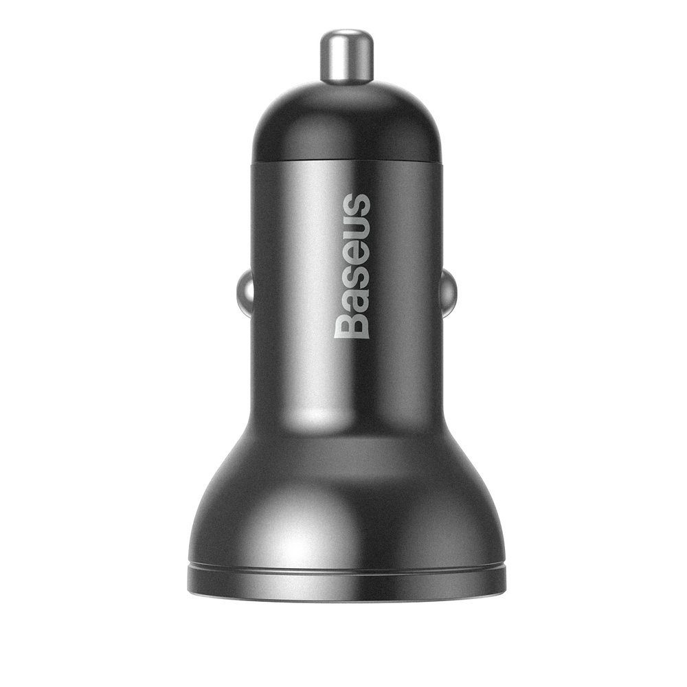 Baseus Autoladegerät 2x USB 4.8A 24W mit LCD grau (CCBX-0G) Smartphone-Ladegerät