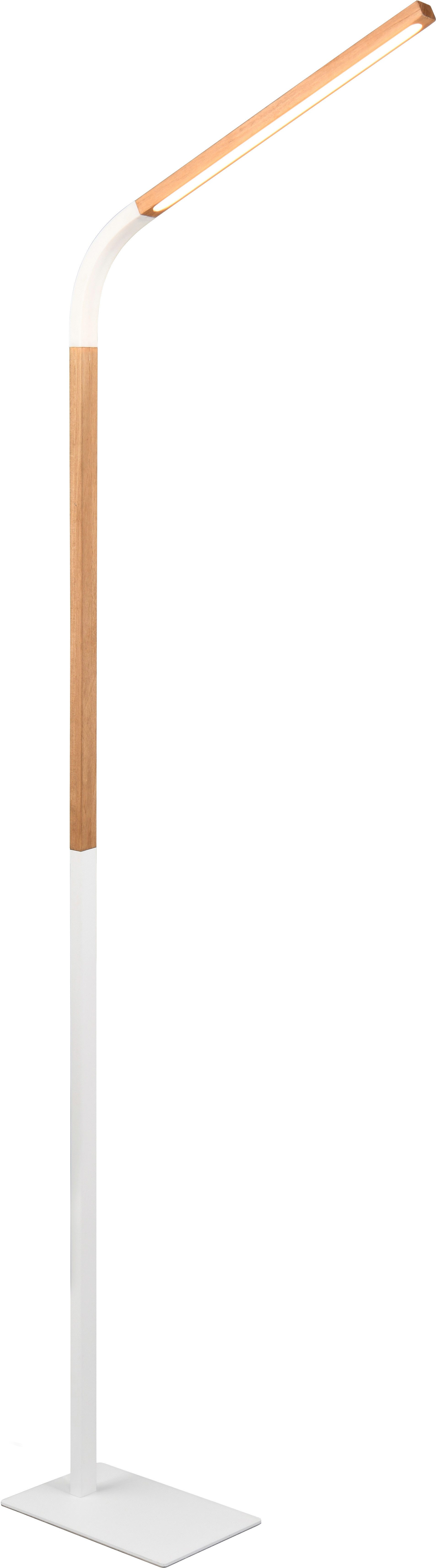 TRIO Leuchten LED Stehlampe NORRIS, Stehleuchte mit Fußdimmer und Flexarm, Leseleuchte H. 140cm, Dimmfunktion, mehrere Helligkeitsstufen, LED fest integriert, Warmweiß, 11W 1400 Lumen warmweiße LED, dimmbar per Fußschalter (3 Stufen)