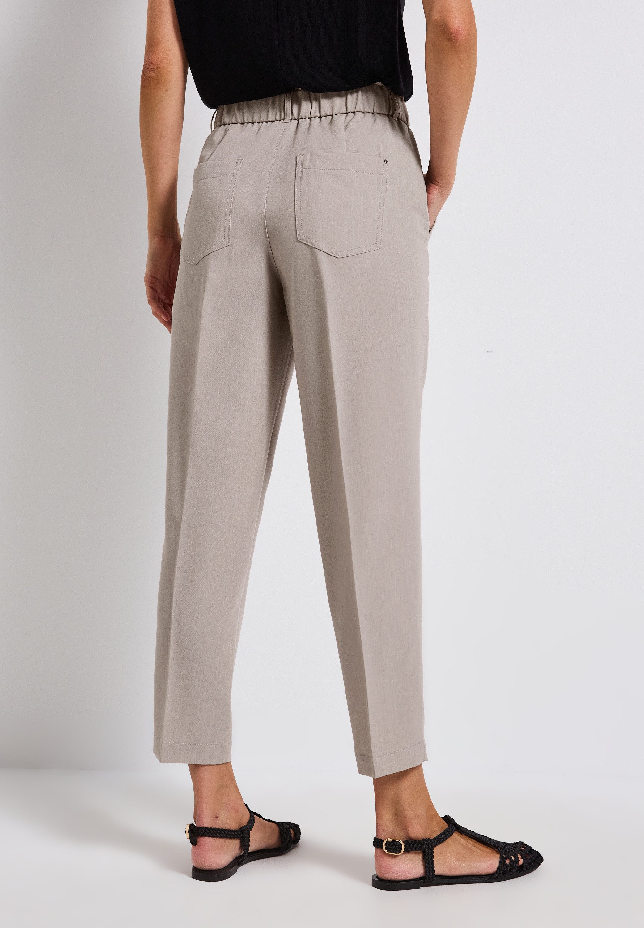 STREET ONE Paperbag-Hose im Melange-Look und mit Stretch günstig online kaufen