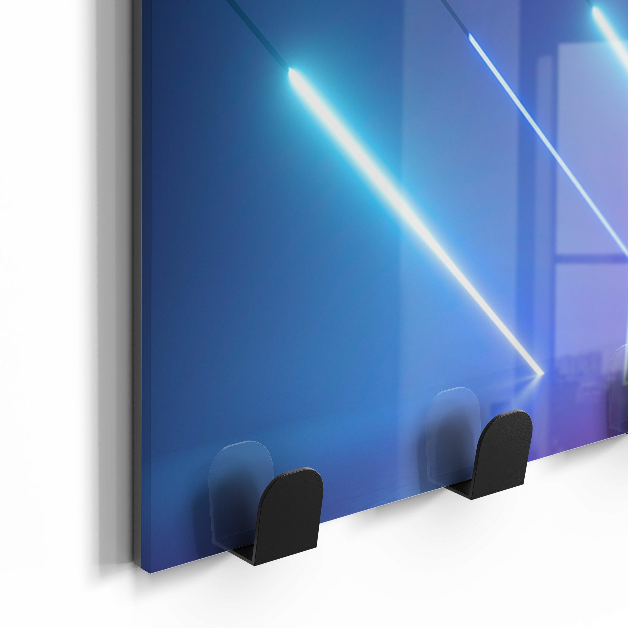 DEQORI Kleiderhaken 'Neon Geometrie', Glas Garderobe Paneel magnetisch beschreibbar