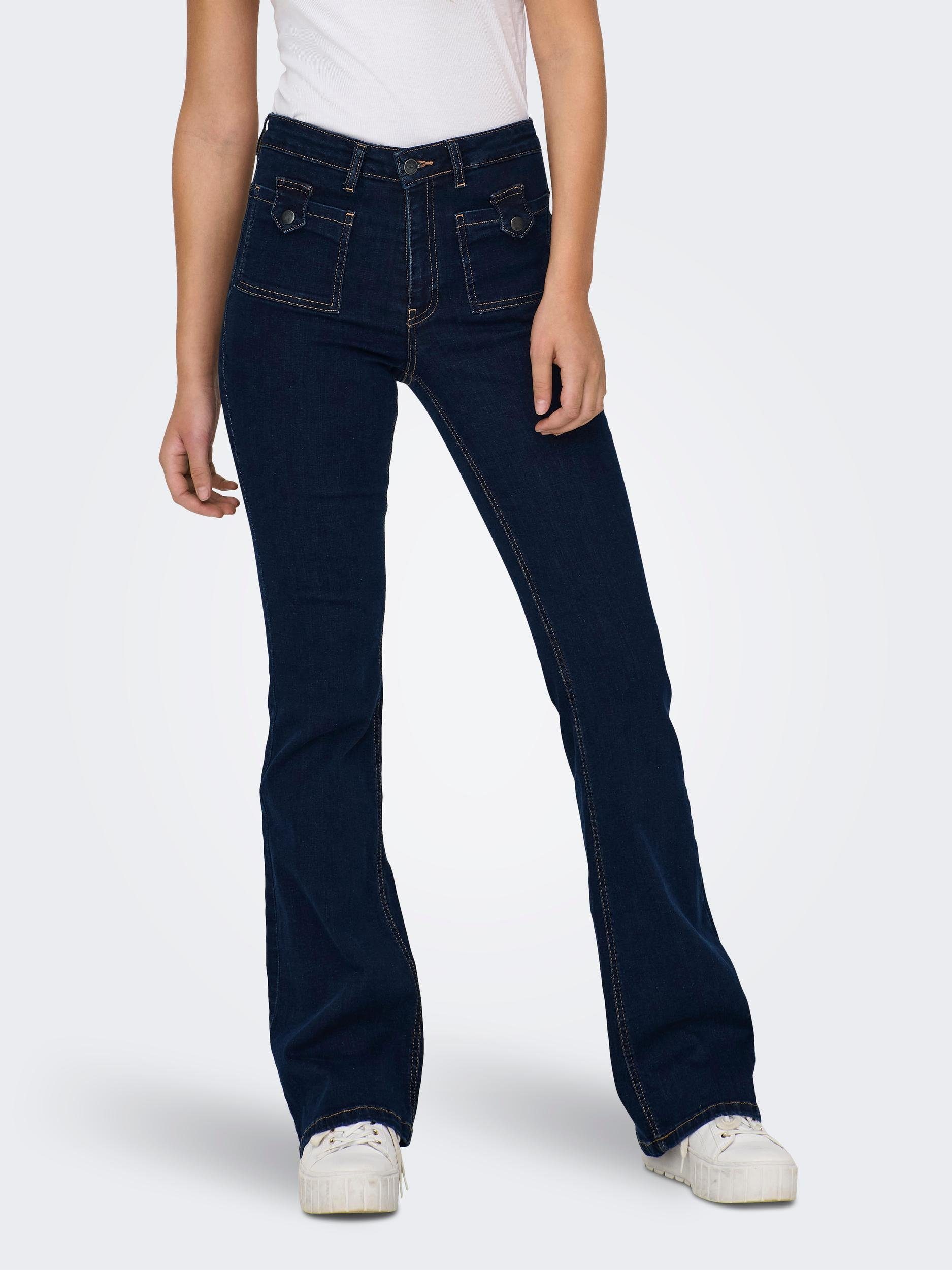 ONLPAOLA DNM HW ONLY EXT Bootcut-Jeans FLARED POCKET