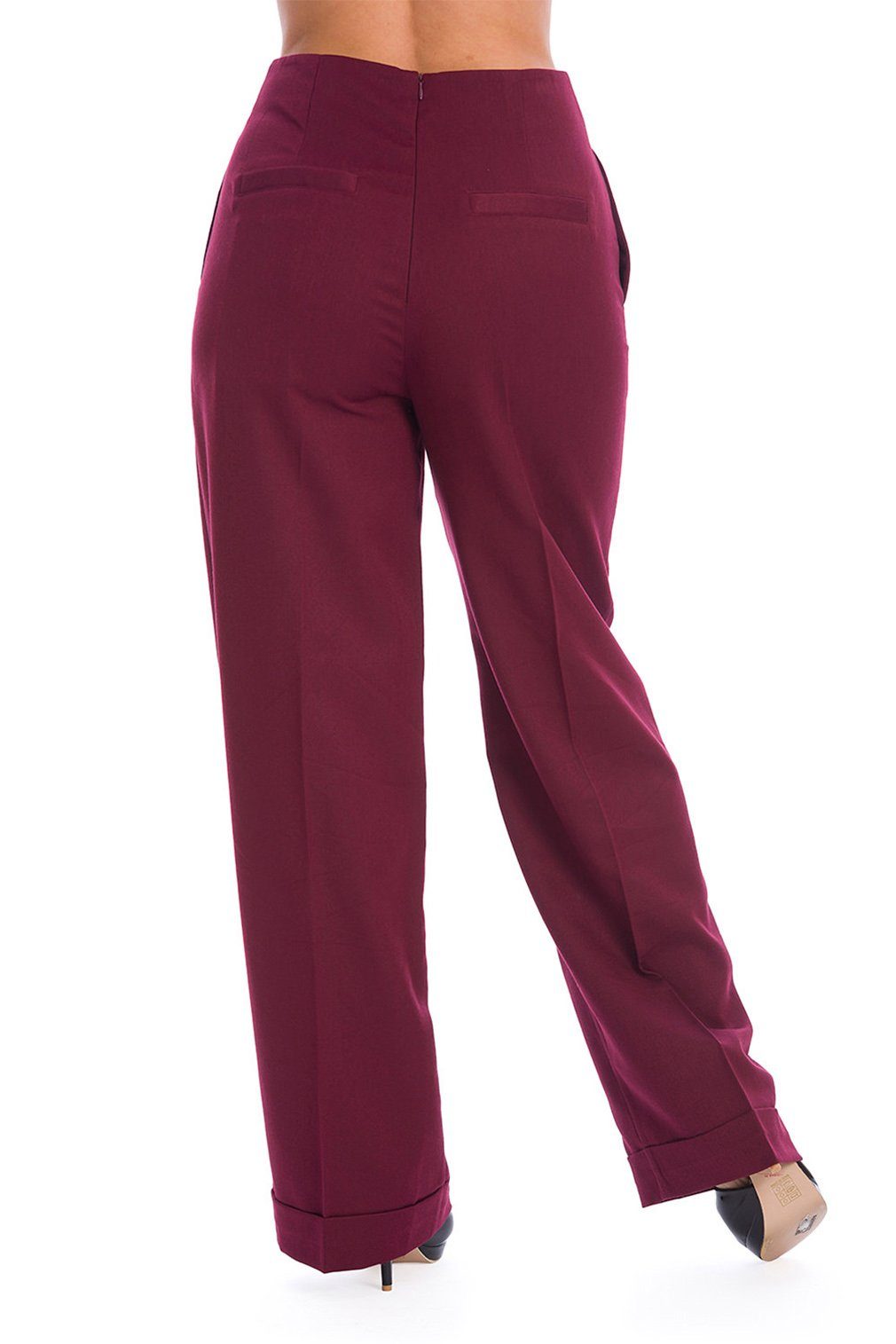 Banned Marlene-Hose Retro Adventures Ahead Burgunder günstig online kaufen