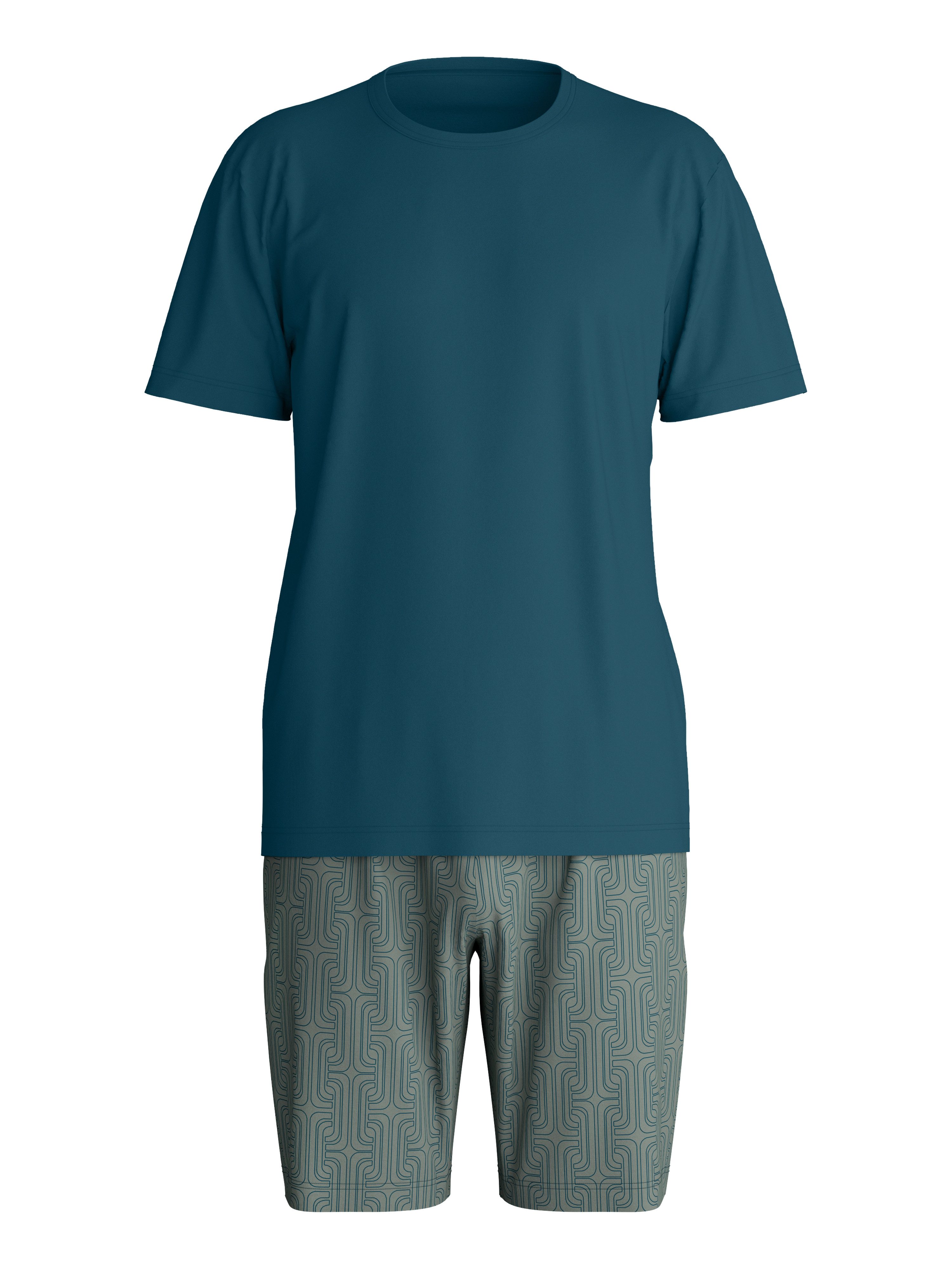CALIDA Pyjama Relax Streamline 1 (2 tlg) mit Rundhalsausschnitt und kurzem Arm, weich, Interlock Qualität – Bild 2 von 5