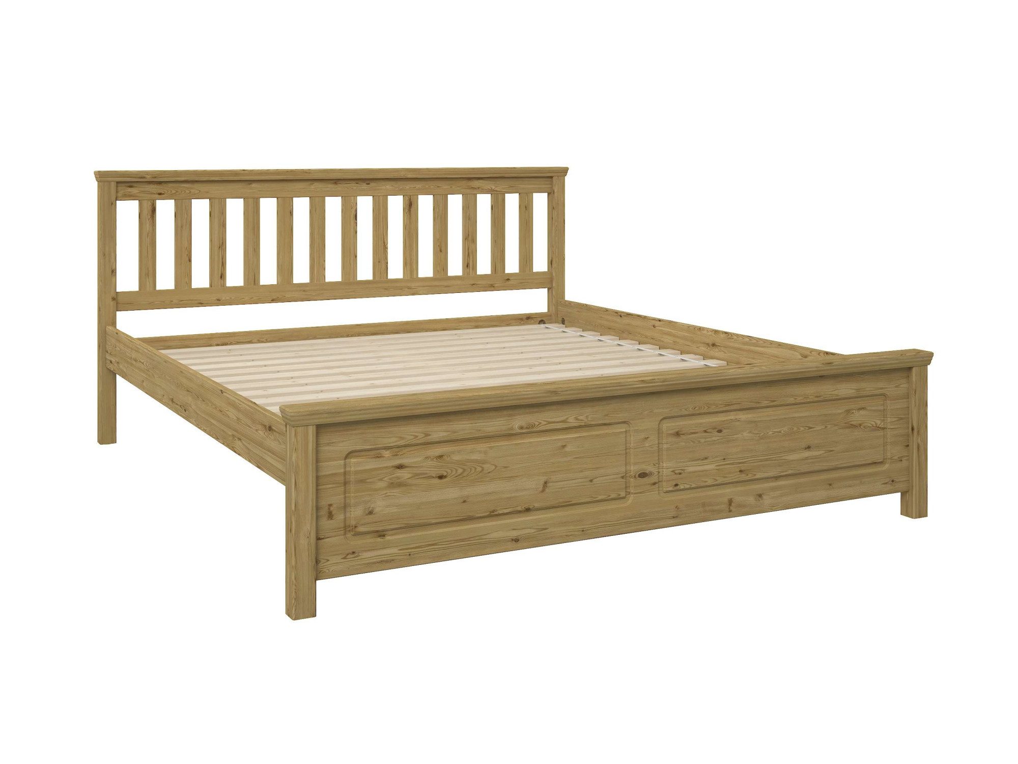 OTTO home Bett Fredegaard, skandinavischer Stil, vielseitig kombinierbar, 2 Breiten (180er oder 140er Breite), Sprossen am Kopfteil, mit Lattenrost, Kassettenoptik