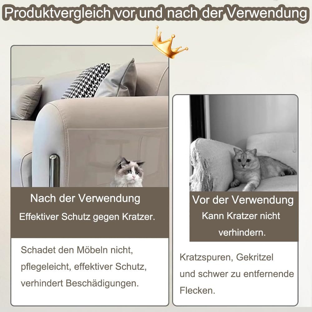 Ledander Kratzmatte Kratzfolie Katzen Selbstklebend, Katzen Kratzschutz Sofa Transparent, Kratzschutz Wand, Kratzschutzfolie, Couch Kratzschutz Katze