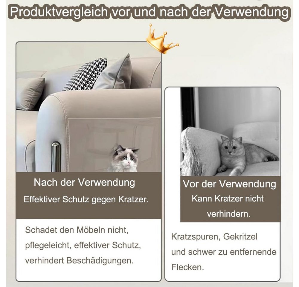 Thumbnail - Ledander Kratzmatte Kratzfolie Katzen Selbstklebend, Katzen Kratzschutz Sofa Transparent, Kratzschutz Wand, Kratzschutzf...
