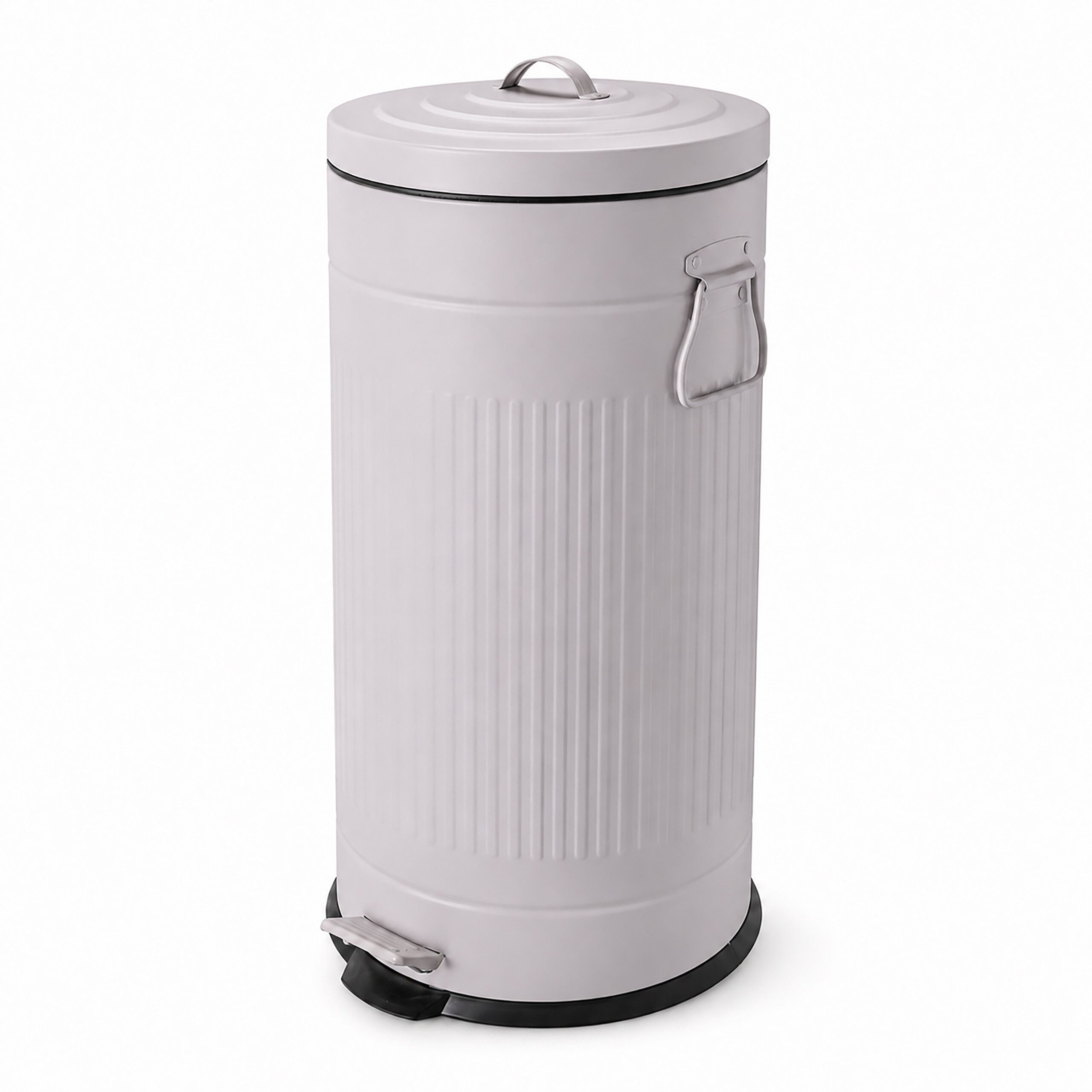 relaxdays Mülleimer Retro Mülleimer 30 Liter, grau