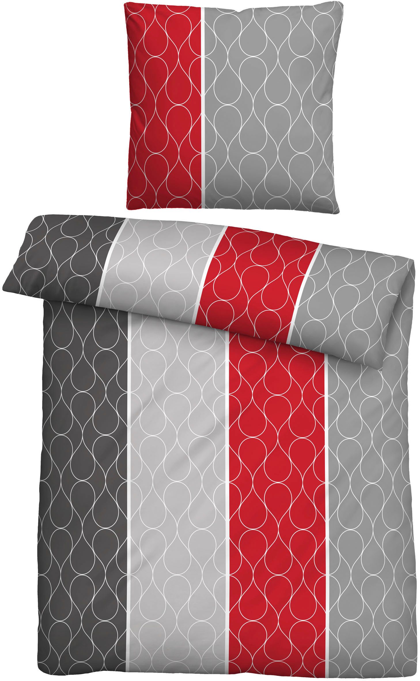 Castell - Markenbettwäsche Bettwäsche 460128, Polycotton, 2 teilig, Polycotton, hautsympathisch, atmungsaktiv, mit Reißverschlüssen