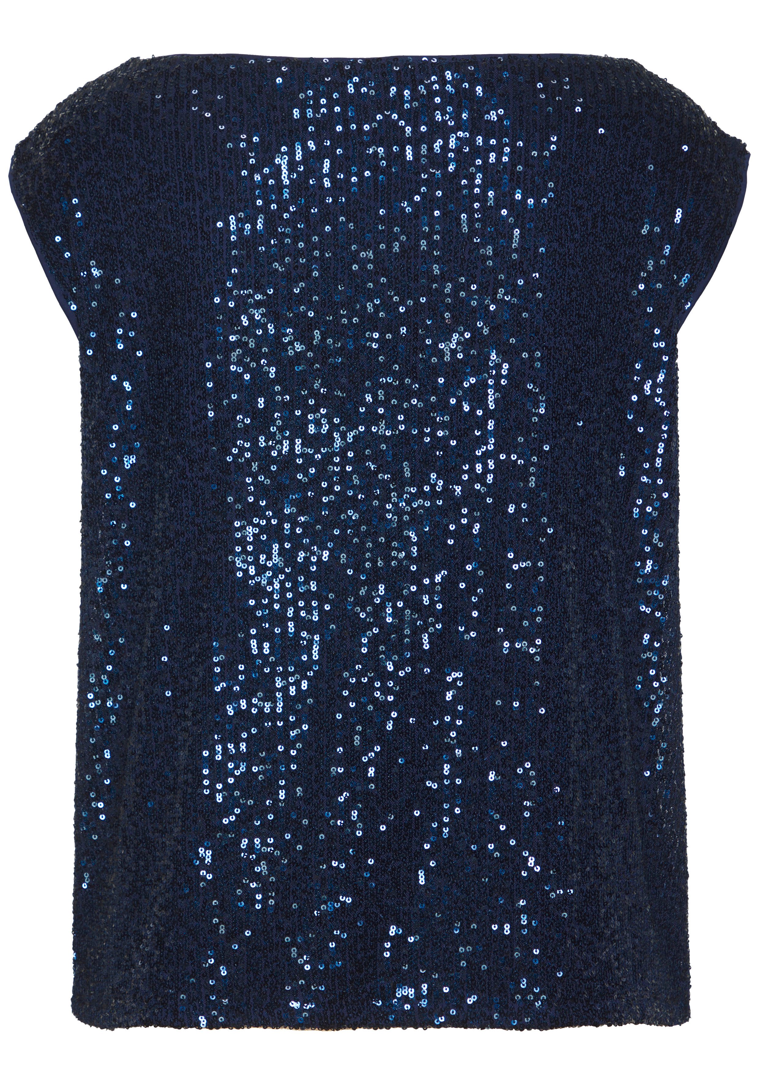 LASCANA Paillettenshirt mit breiten Trägern, Partytop, festlich