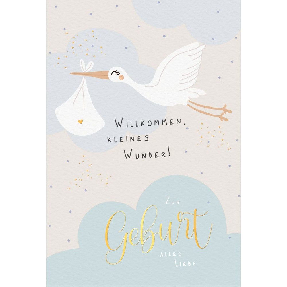 Skorpion Geburtstagskarten Glückwunschkarte - Zur Geburt alles Liebe - blau
