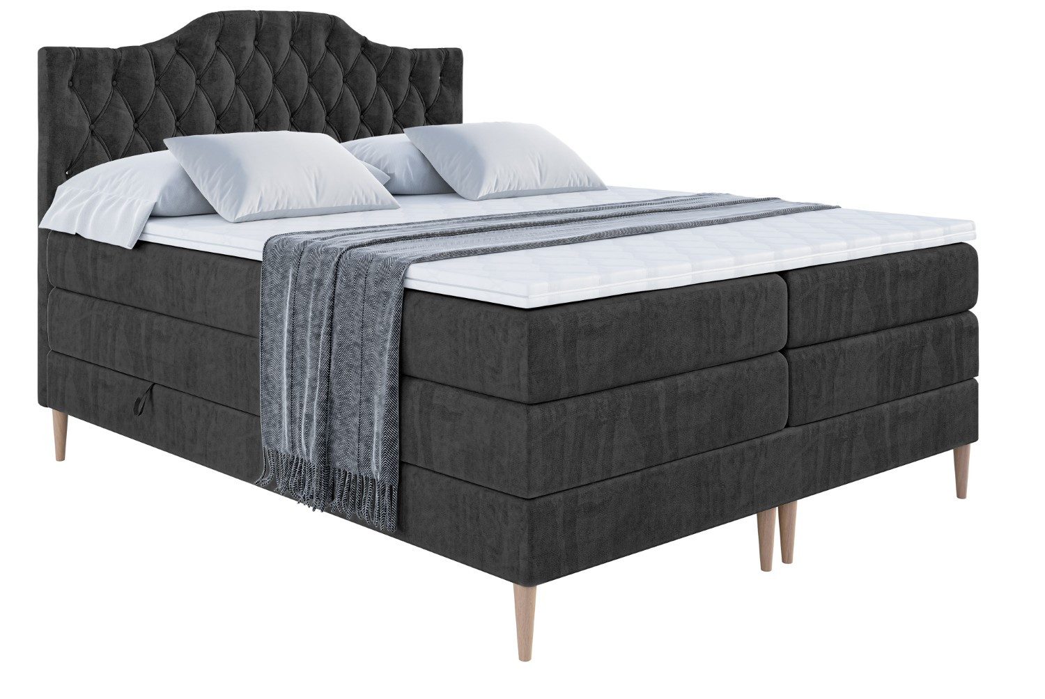 ALTDECOR Boxspringbett VILA-1-F KING (Multipocket-Matratze H4, günstig online kaufen