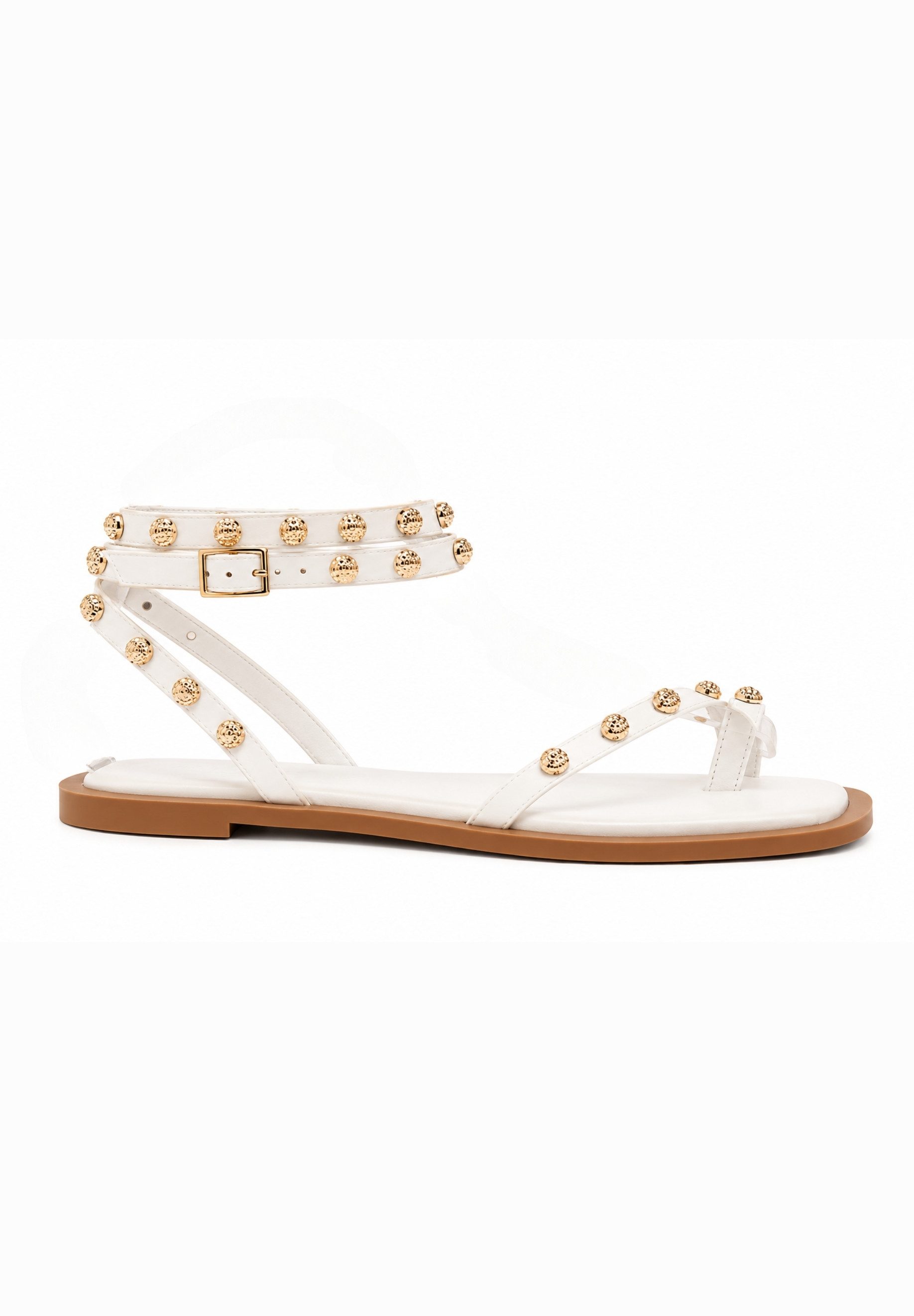 Day Vine Damen Sandalen mit Nieten, Wickelriemen und Schnallenverschluss Sandalette