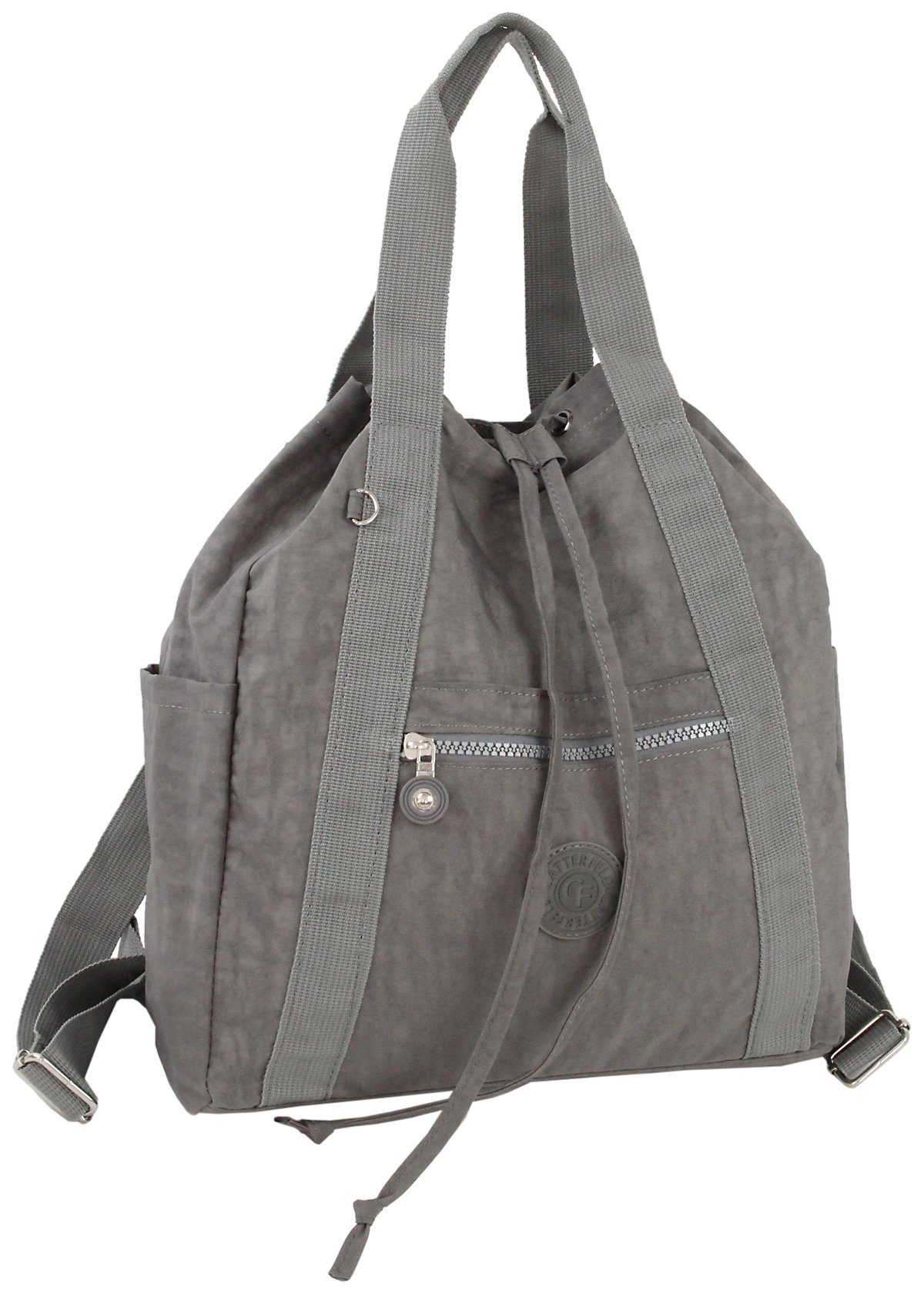 CF CATTERFELD Cityrucksack und Handtasche in Einem, 2in1 leichter Freizeitrucksack/Schultertasche, Leicht Grau