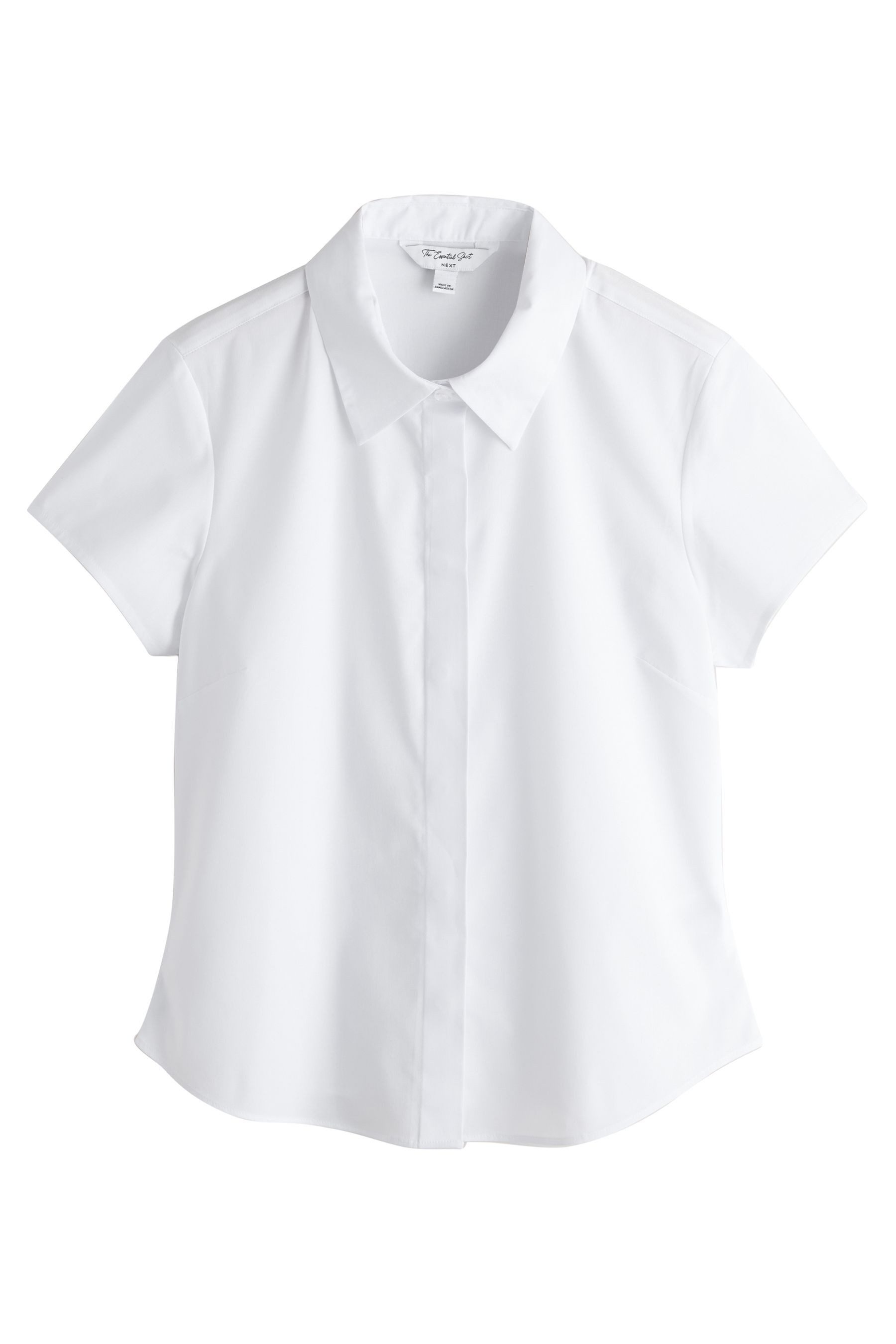 Next Hemdbluse Körpernahes Essential Kurzarmshirt mit Stretch (1-tlg)