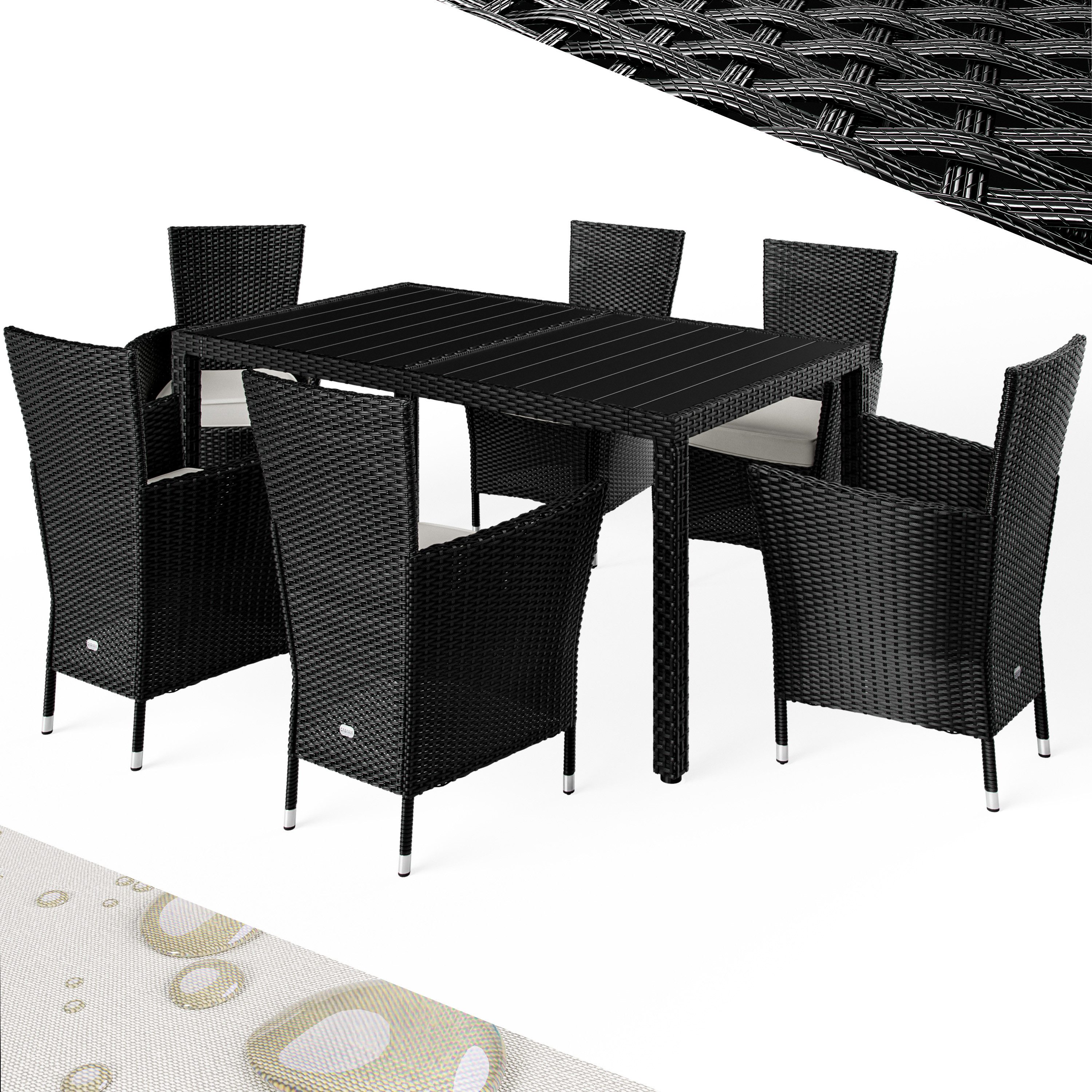 Casaria Garten-Essgruppe, (7-tlg), Gartenmöbel Set 6 günstig online kaufen