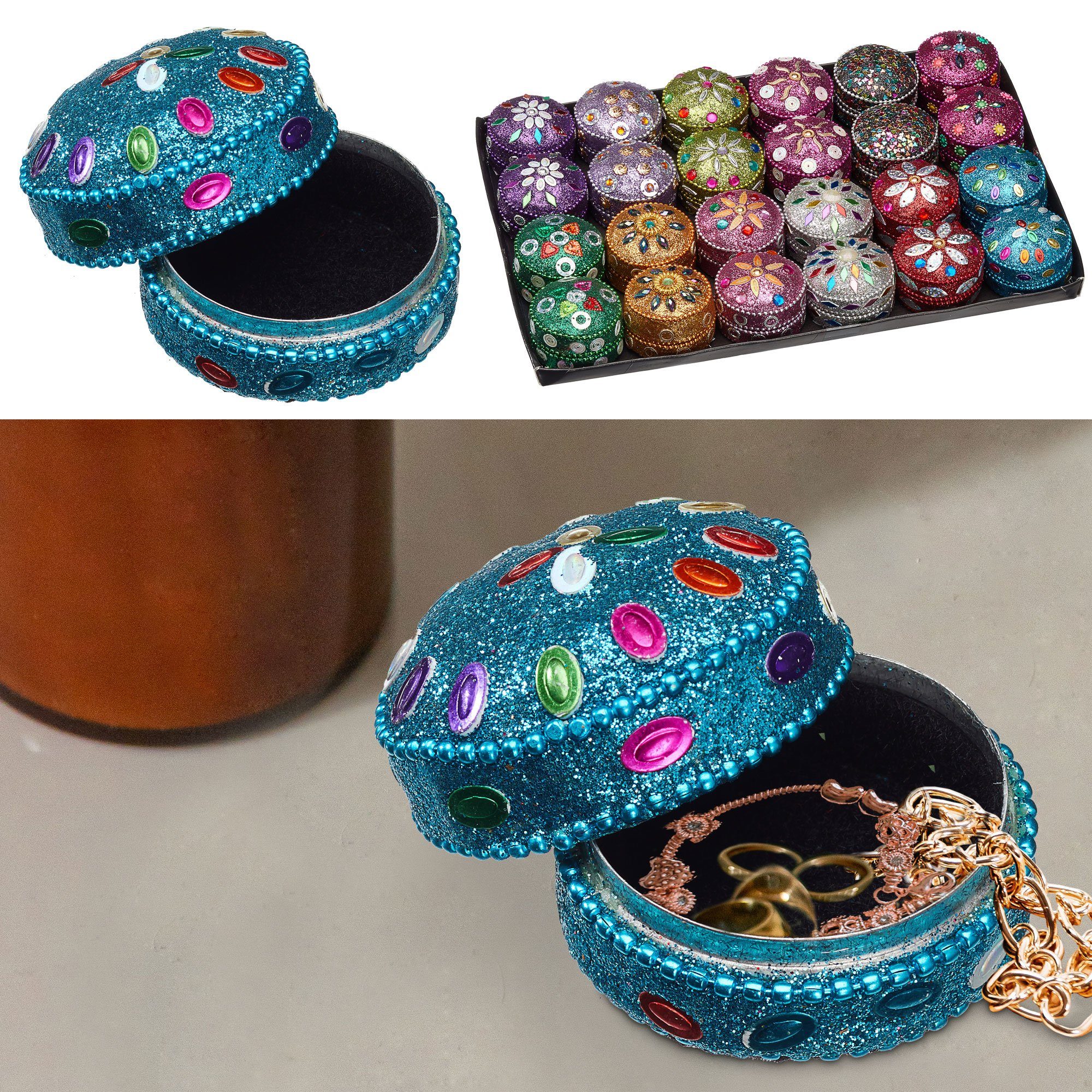 CEPEWA Aufbewahrungsbox Schmuckdose Orient 24er Set Ø4,5cm Schmuckkästchen günstig online kaufen