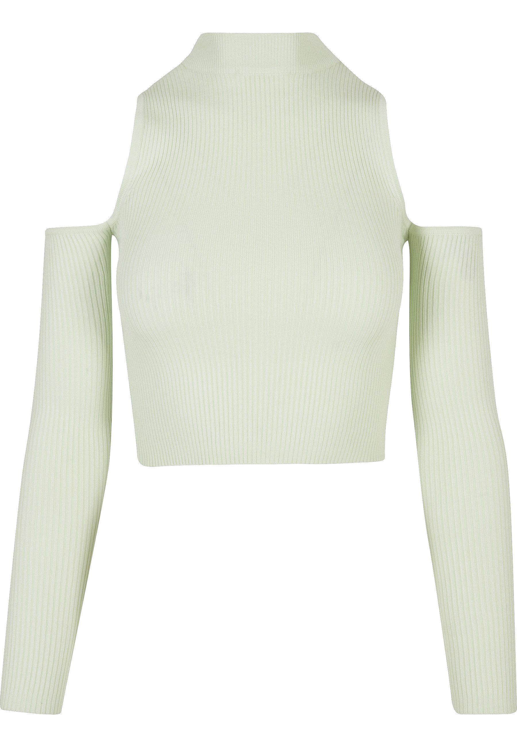 URBAN CLASSICS Rundhalspullover Urban Classics Damen Ladies Rib Knit Cut Out Sleeve Longsleeve (1-tlg)