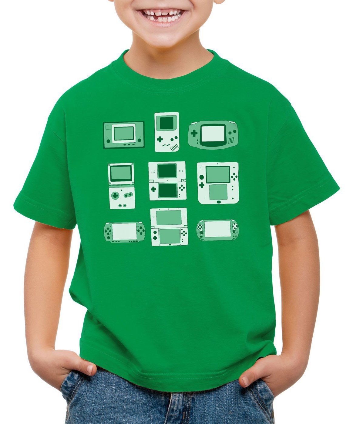 style3 Print-Shirt Kinder T-Shirt Handheld Konsole controller videospiel spielekonsole grün