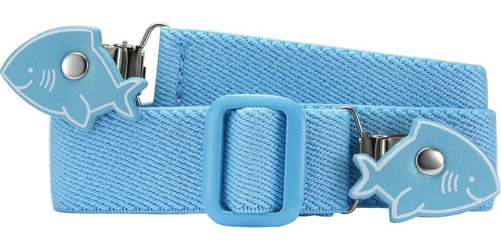 uni Playshoes Elastik-Gürtel Lederhandschuhe Bleu Hai-Clip