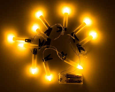 Out of the Blue LED-Lichterkette Lichterkette mit 10 LED Kerzen, Batteriebetrieb mit Timer, 10-flammig