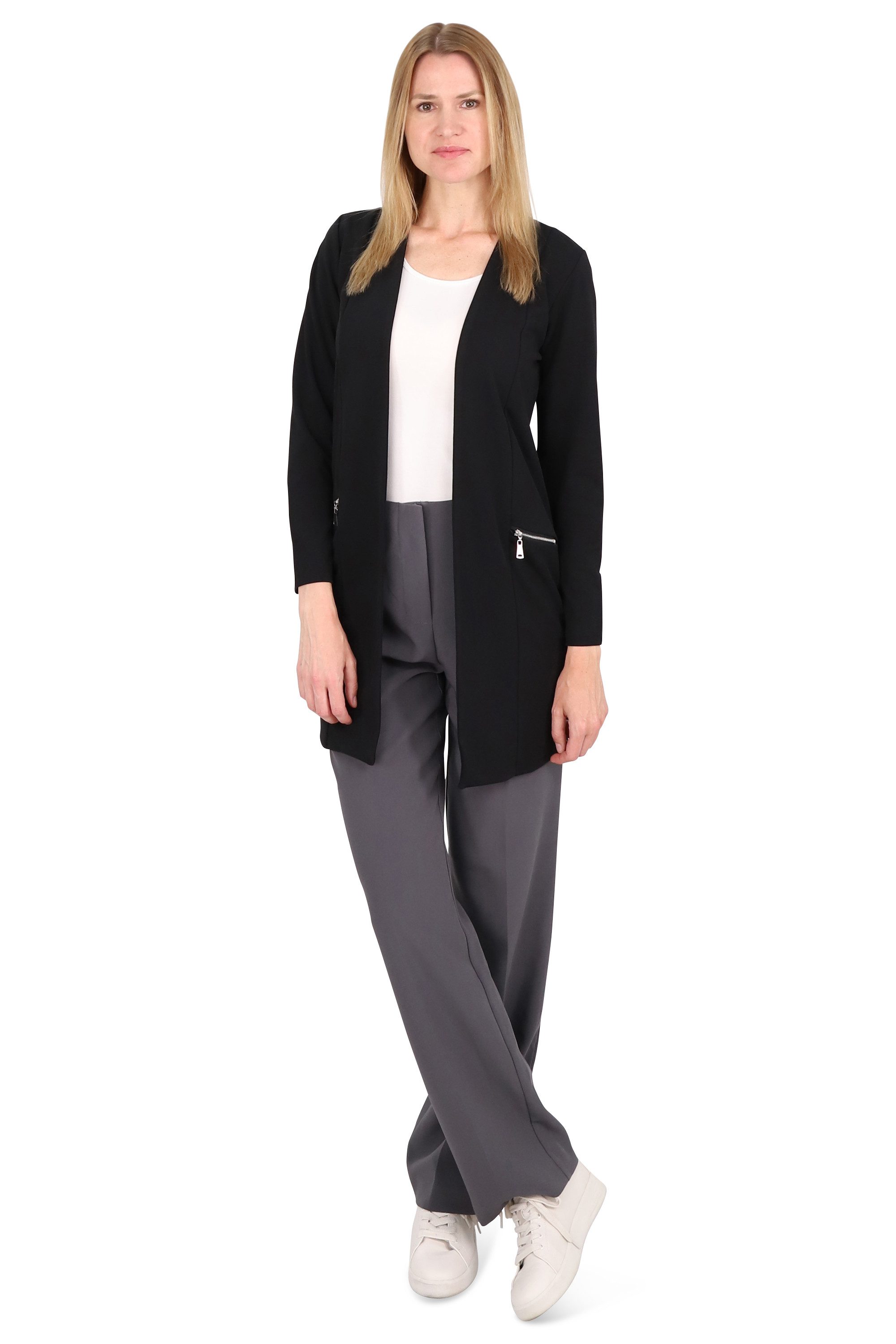 malito more than fashion Jackenblazer Long Blazer 6041 offener Long Blazer