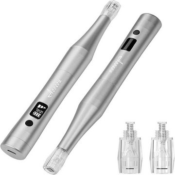 DESUO Mikrodermabrasionsgerät Elektrischer Derma Pen Verstellbar 0,08-0,1mm inkl. 2 Nadelköpfe