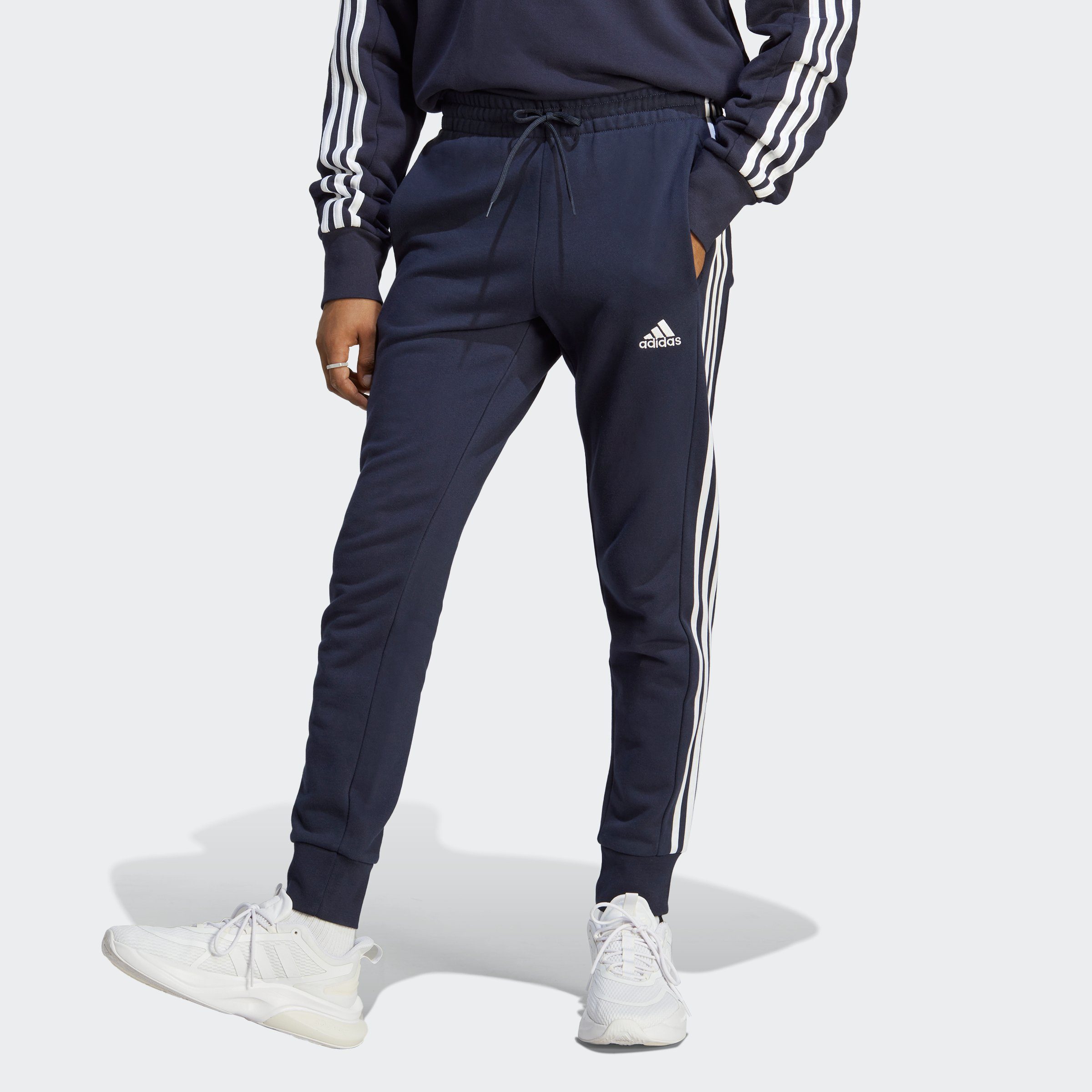 adidas Sportswear Sporthose ESSENTIALS FRENCH TERRY TAPERED CUFF 3STREIFEN HOSE (1-tlg) Legend Ink / White