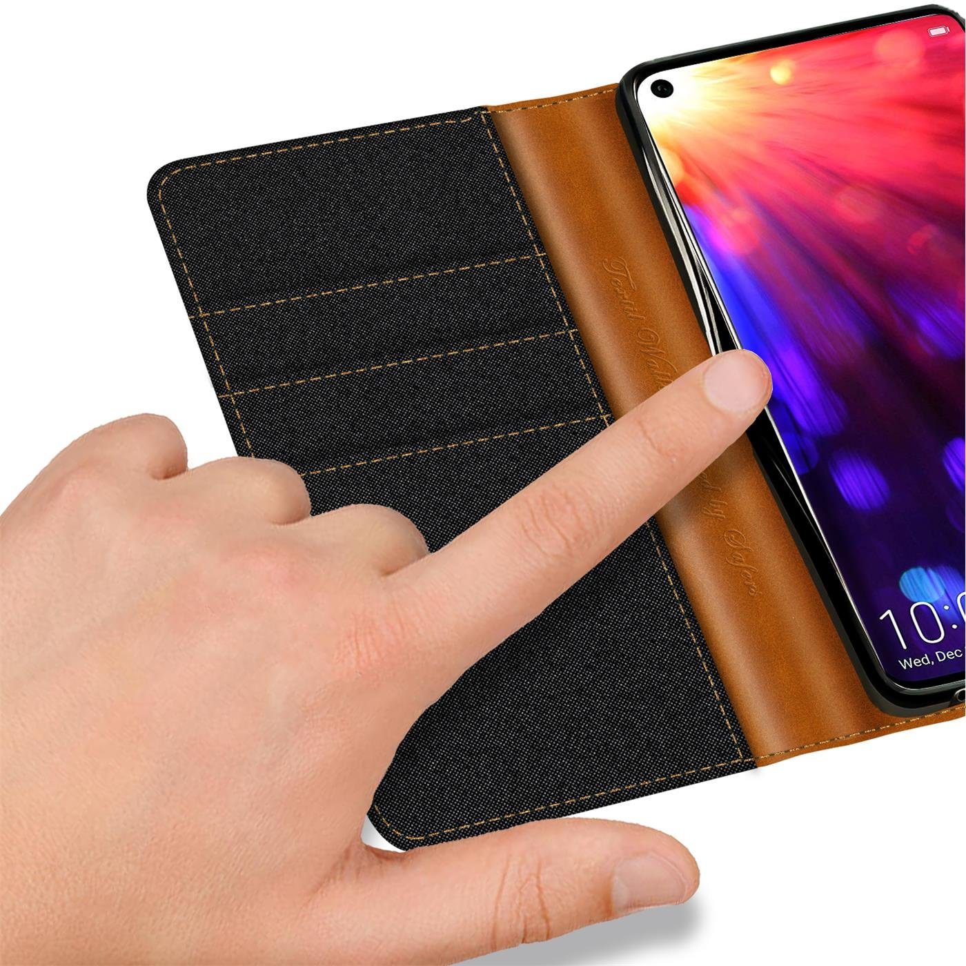 CoolGadget Handyhülle Flip Case Wallet Cover Book Tasche für Honor View 20 6,4 Zoll, Handy Tasche mit Kartenfach Book Schutzhülle