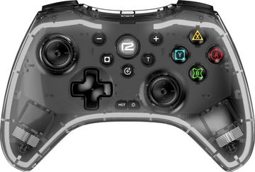 Ready2gaming Nintendo Switch Pro Pad X Led Edition in transparent mit roter LED Nintendo-Controller